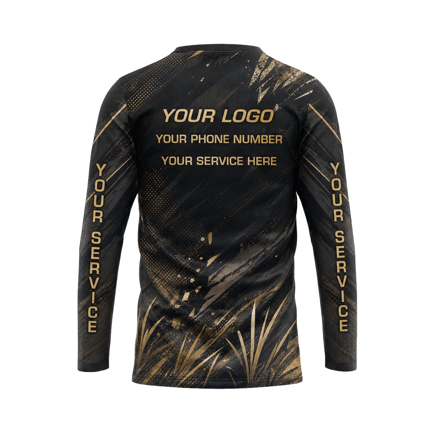 Black Gold Grunge abstract print shirt LCABSV0014 - back
