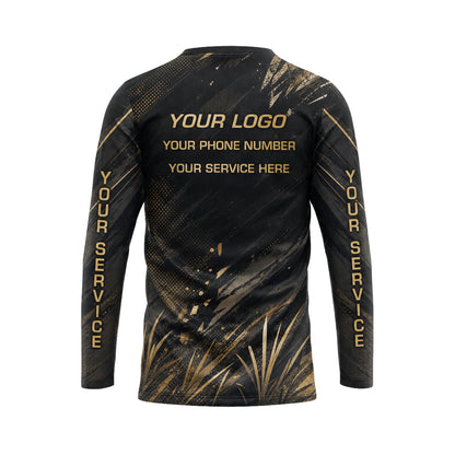 Black Gold Grunge abstract print shirt LCABSV0014 - back