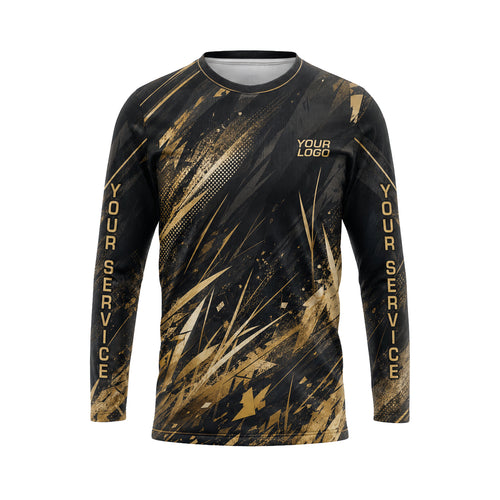 Black Gold Grunge abstract print shirt LCABSV0014 - front