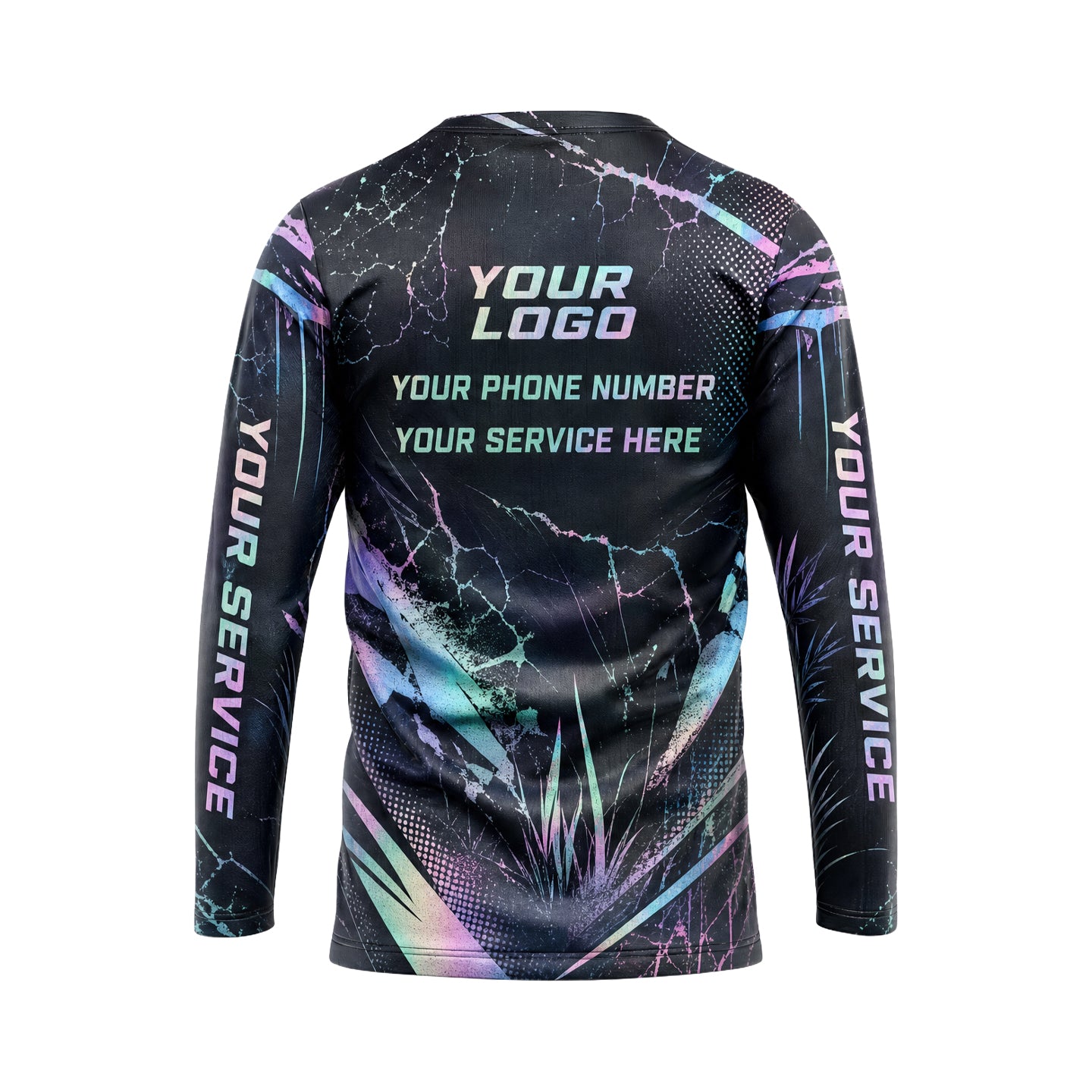 Holographic Marble abstract print shirt LCABSV0015 - back