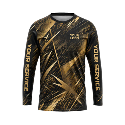 Black Gold Reeds abstract print shirt LCABSV0018 - front