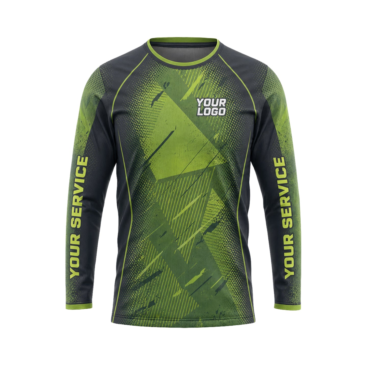 Forest Green Geo Slash abstract print shirt LCABSV0020 - front