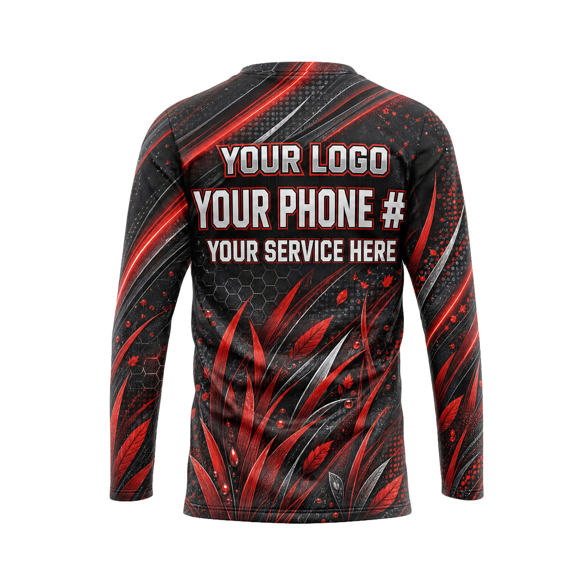 Crimson Blade Storm Green Pulse lawn care shirt LCGP0025 - back