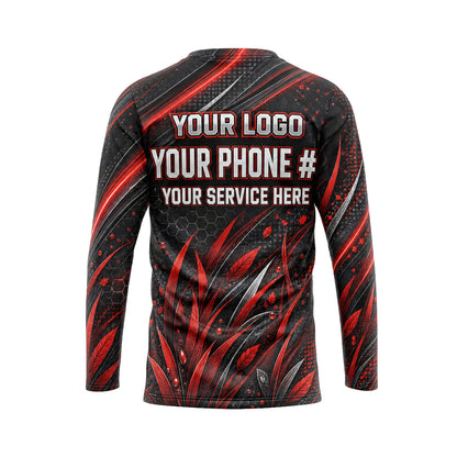 Crimson Blade Storm Green Pulse lawn care shirt LCGP0025 - back