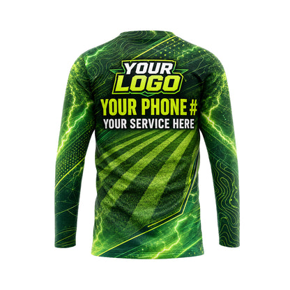 Voltage Turf Streaks Green Pulse lawn care shirt LCGP0029 - back