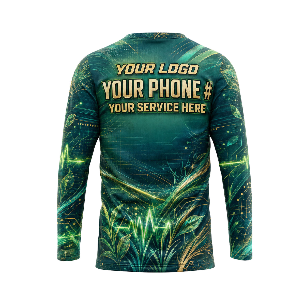 Emerald Circuit Pulse Green Pulse lawn care shirt LCGP0031 - back