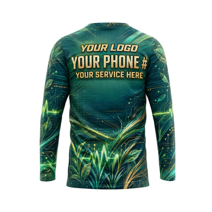 Emerald Circuit Pulse Green Pulse lawn care shirt LCGP0031 - back
