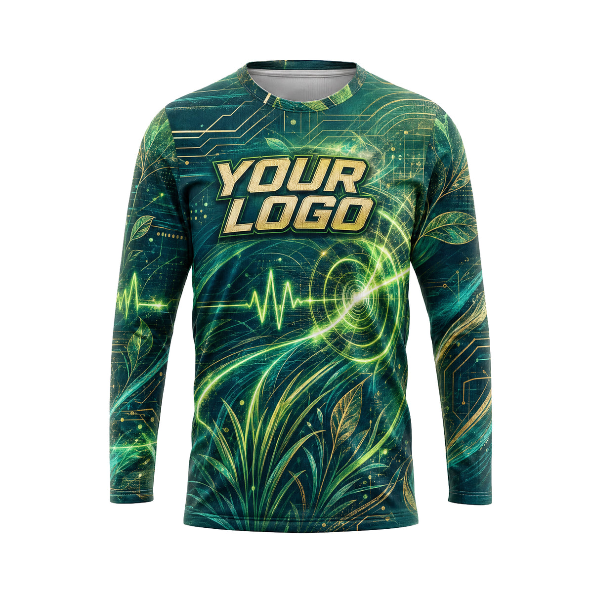 Emerald Circuit Pulse Green Pulse lawn care shirt LCGP0031 - front