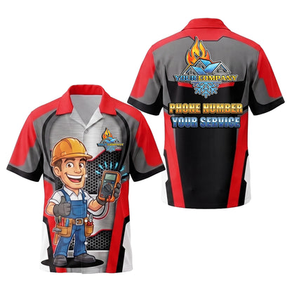 Sparky Meter Electrician Red Electrician mascot shirt ELMC01R - key
