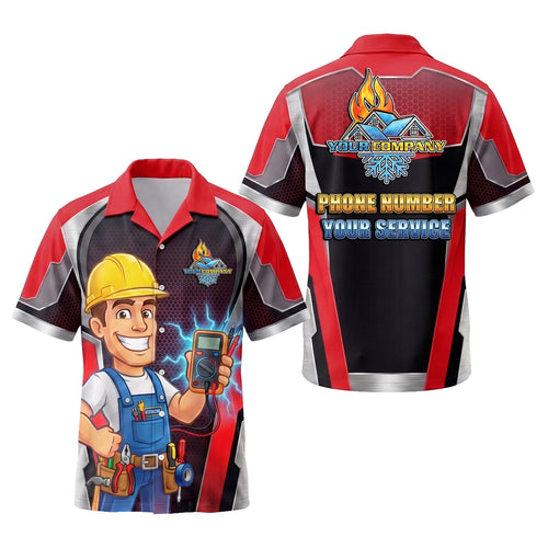Live Wire Electrician Red Electrician mascot shirt ELMC02R - key