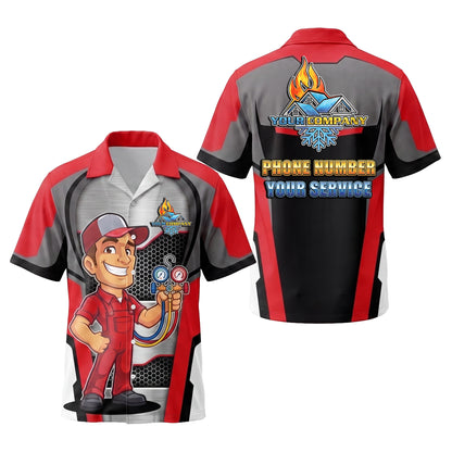 Red-Hot Gauge Tech HVAC mascot shirt HVMC01R - key