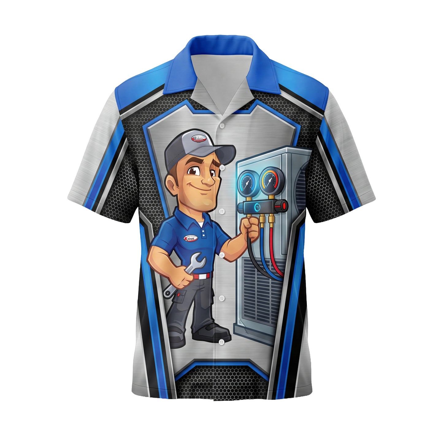 Wrench-Ready Cooling Specialist HVAC mascot shirt HVMC03 - front