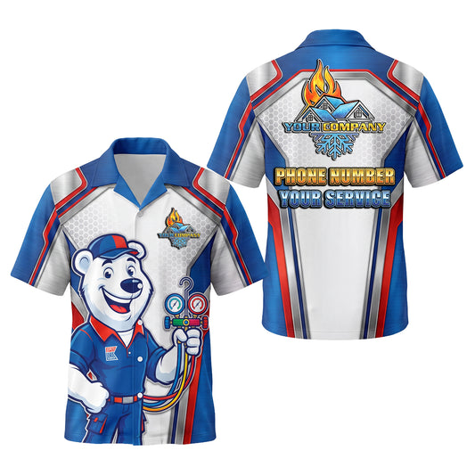 Frosty Bear Gauge Master Blue HVAC mascot shirt HVMC05B - key