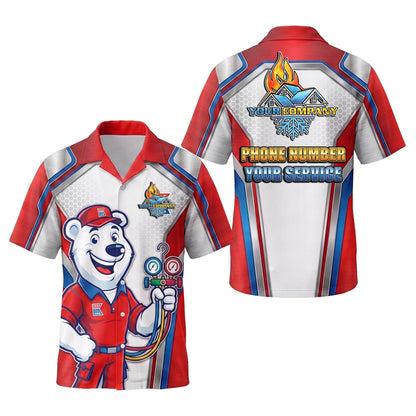 Frosty Bear Gauge Master Red HVAC mascot shirt HVMC05R - key