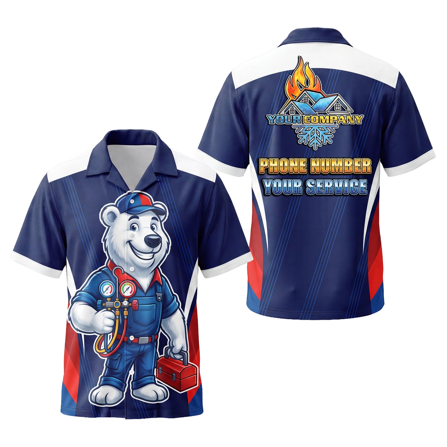 Toolbox Polar Bear Tech HVAC mascot shirt HVMC07 - key