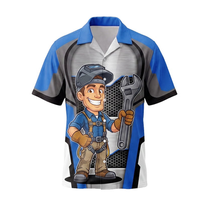 Steel Wrench Ironworker Blue Ironworker mascot shirt IRONMC01B - front