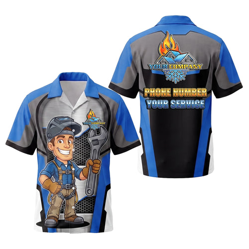 Steel Wrench Ironworker Blue Ironworker mascot shirt IRONMC01B - key