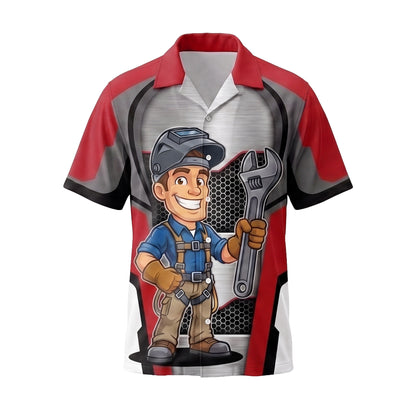 Steel Wrench Ironworker Red Ironworker mascot shirt IRONMC01R - front