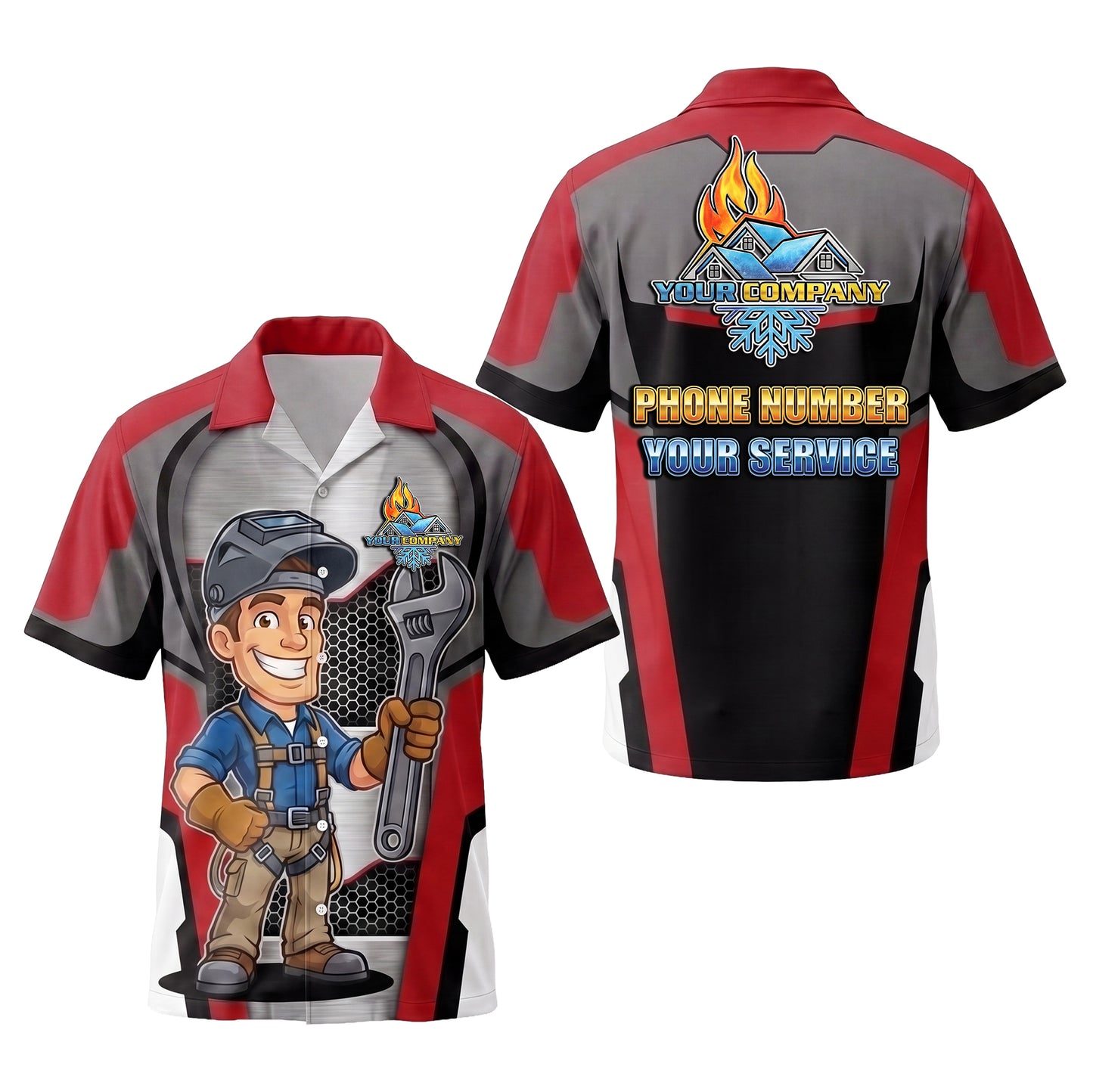 Steel Wrench Ironworker Red Ironworker mascot shirt IRONMC01R - key