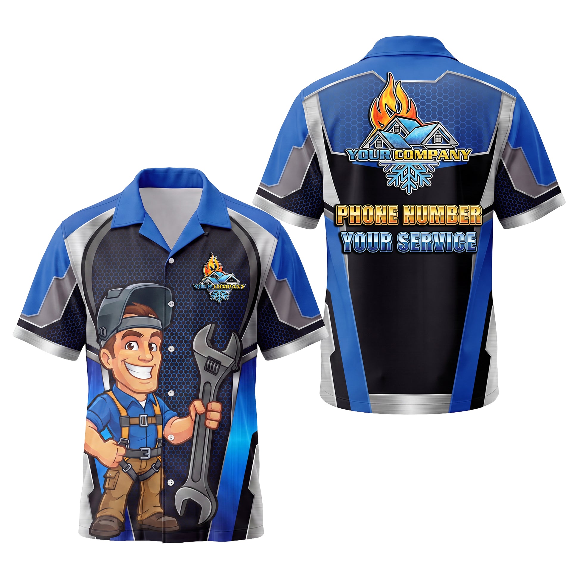 Rigging Harness Ironworker Blue Ironworker mascot shirt IRONMC02B - key