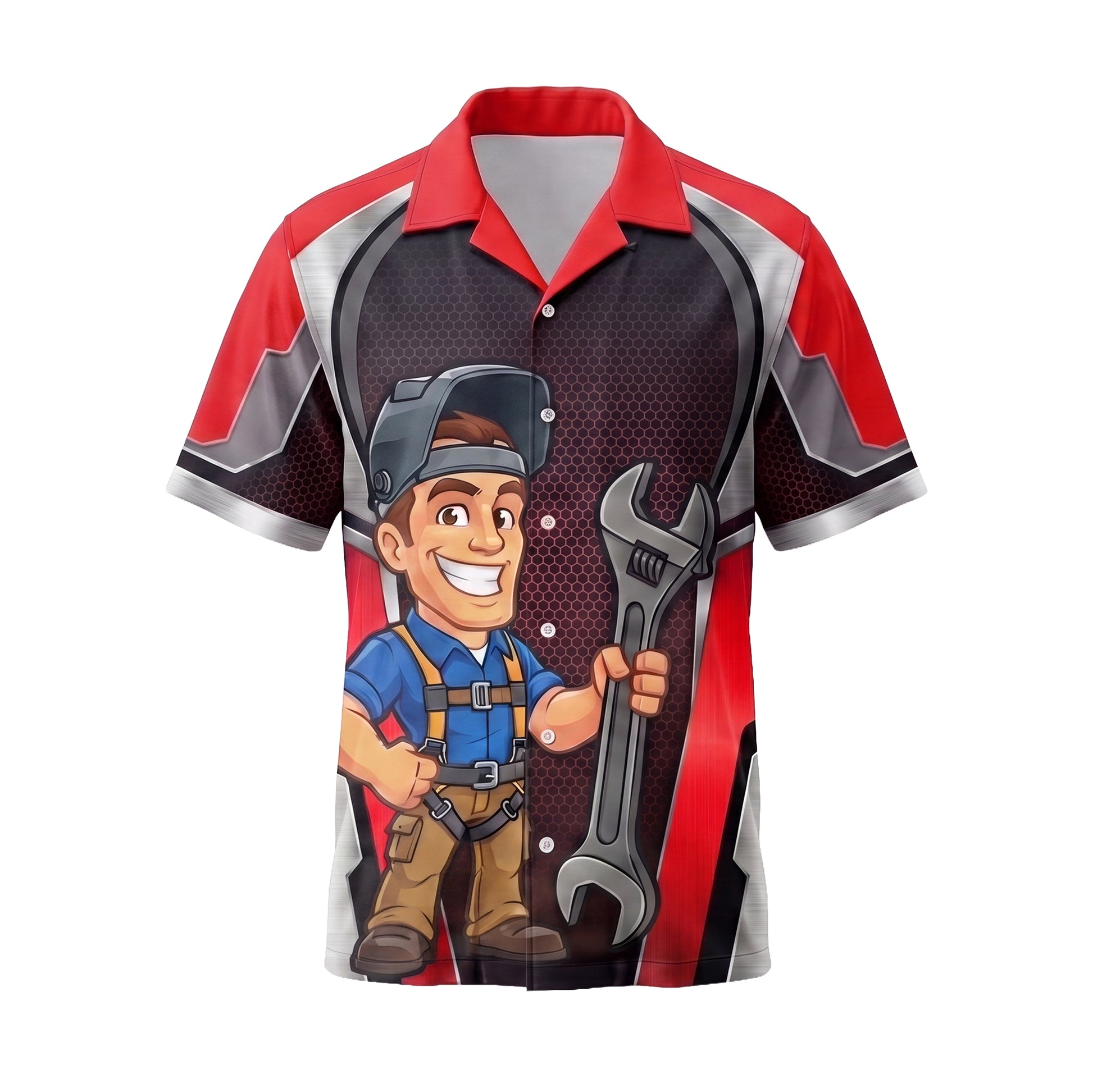 Rigging Harness Ironworker Red Ironworker mascot shirt IRONMC02R - front