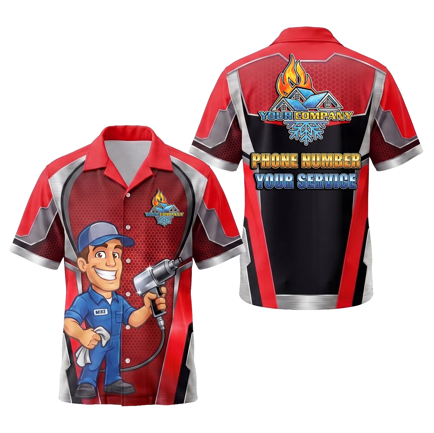 Ballcap Grease Monkey Red Mechanic mascot shirt MEMC02R - key
