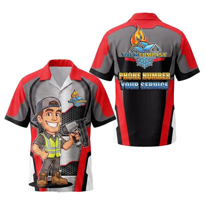 Nail Gun Roofer Red Roofer mascot shirt ROMC01R - key