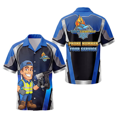 Coil Nailer Roofer Blue Roofer mascot shirt ROMC02B - key
