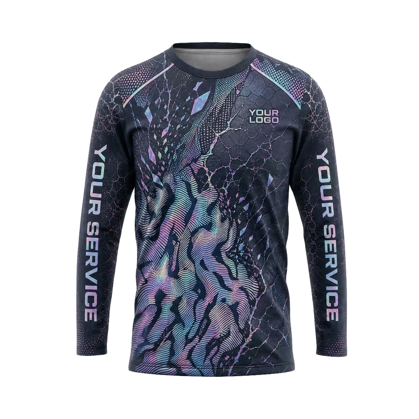 Iridescent Snakeskin Swirl pest control abstract shirt PCABSV0003 - front