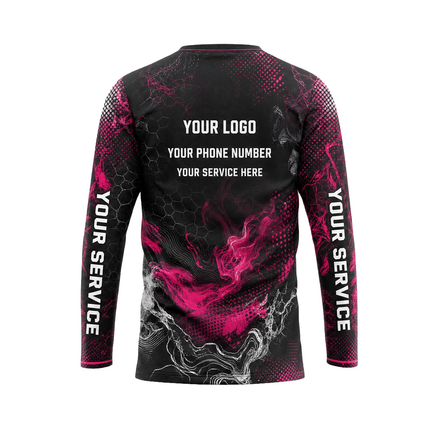 Magenta Lightning Marble pest control abstract shirt PCABSV0004 - back