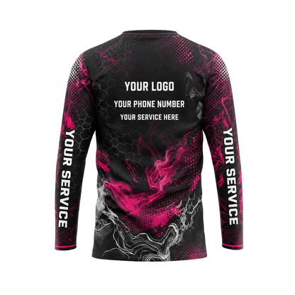 Magenta Lightning Marble pest control abstract shirt PCABSV0004 - back