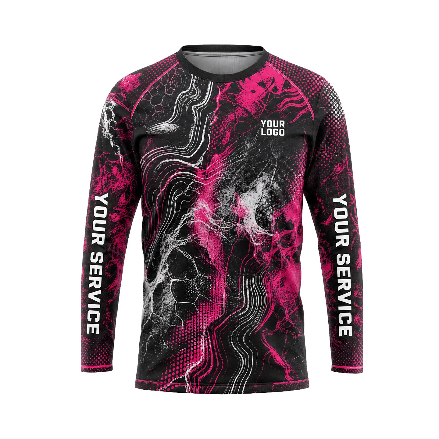 Magenta Lightning Marble pest control abstract shirt PCABSV0004 - front
