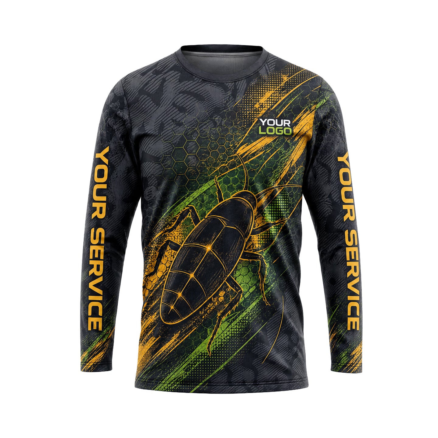 Toxic Roach Strike pest control abstract shirt PCABSV0006 - front