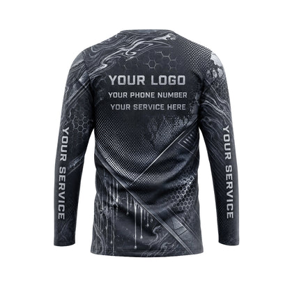 Monochrome Liquid Steel pest control abstract shirt PCABSV0010 - back