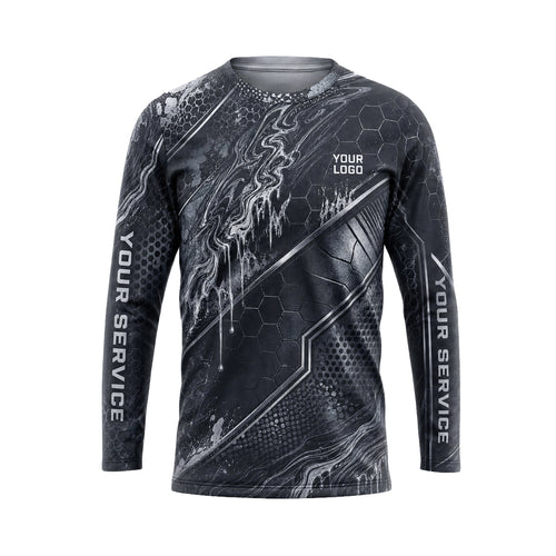 Monochrome Liquid Steel pest control abstract shirt PCABSV0010 - front