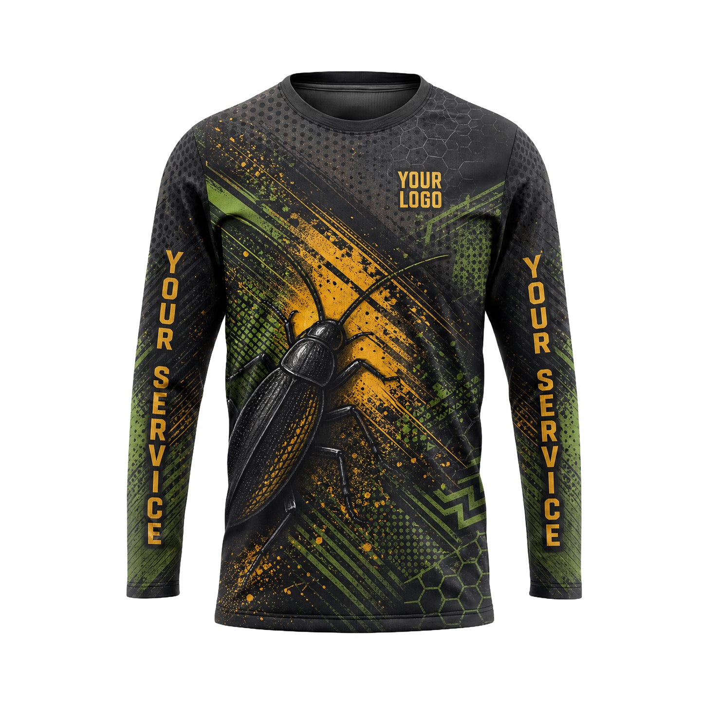 Toxic Roach Splatter pest control abstract shirt PCABSV0011 - front