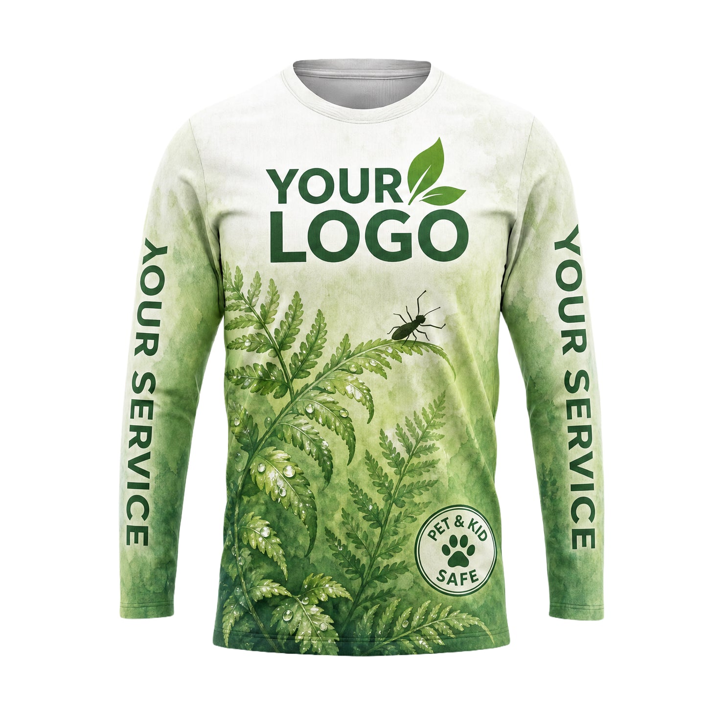 Eco Green Pet & Kid Safe pest control shirt PCSG04 - front