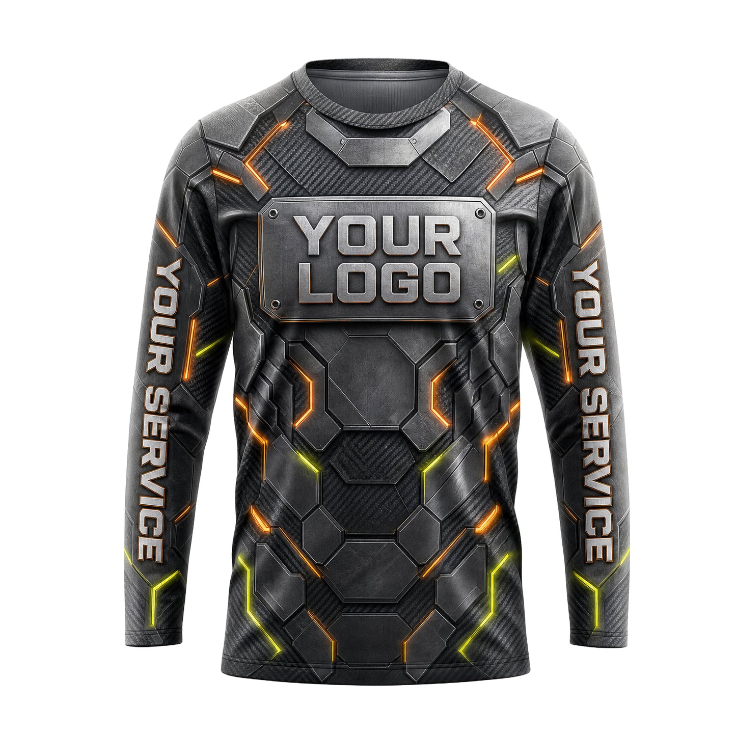 Steel Hex Circuit Armor pest control shirt PCSG06 - front