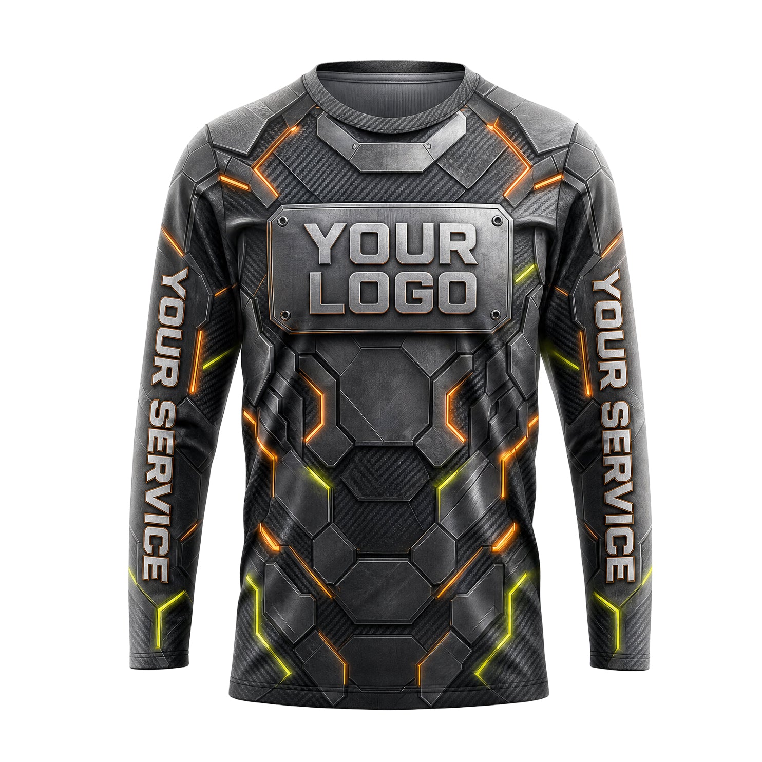 Steel Hex Circuit Armor pest control shirt PCSG06 - front