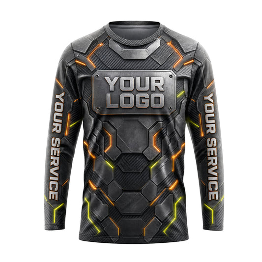 Steel Hex Circuit Armor pest control shirt PCSG06 - front