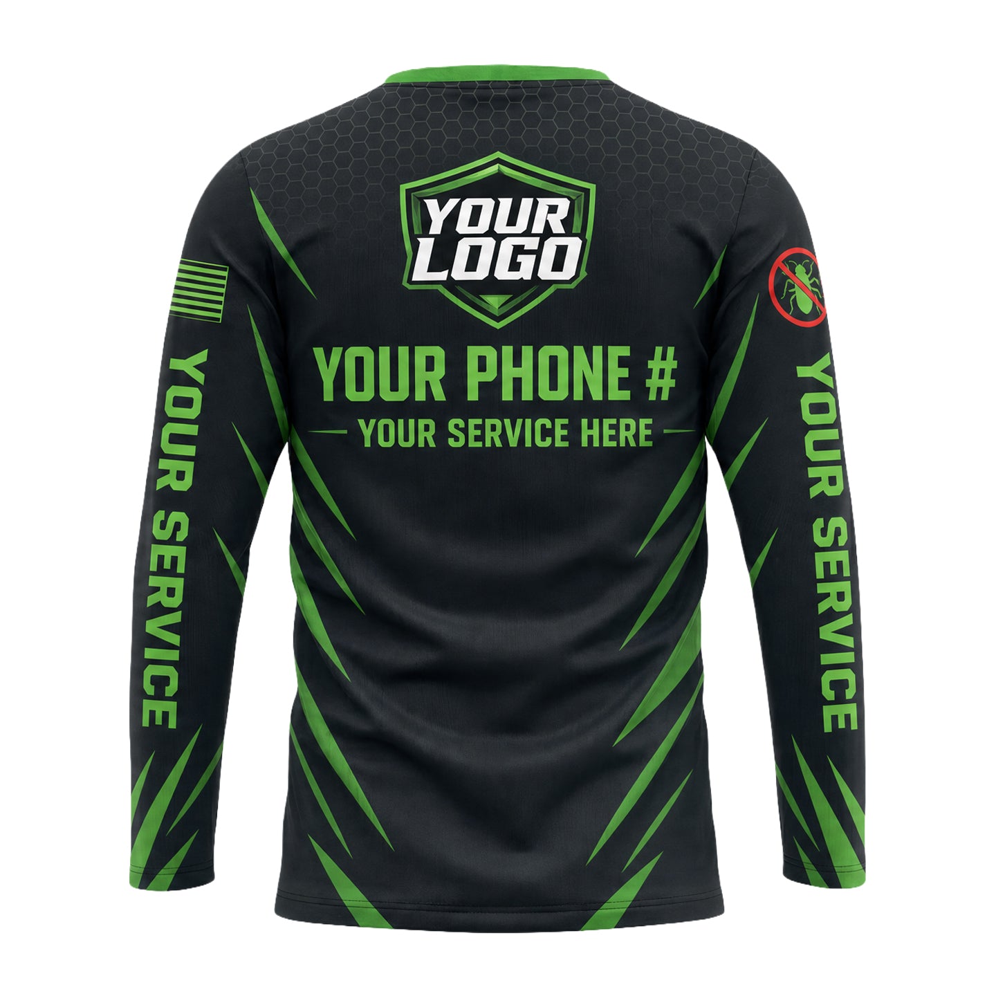 Emerald Backpack Bug Slayer pest control shirt PCST02 - back