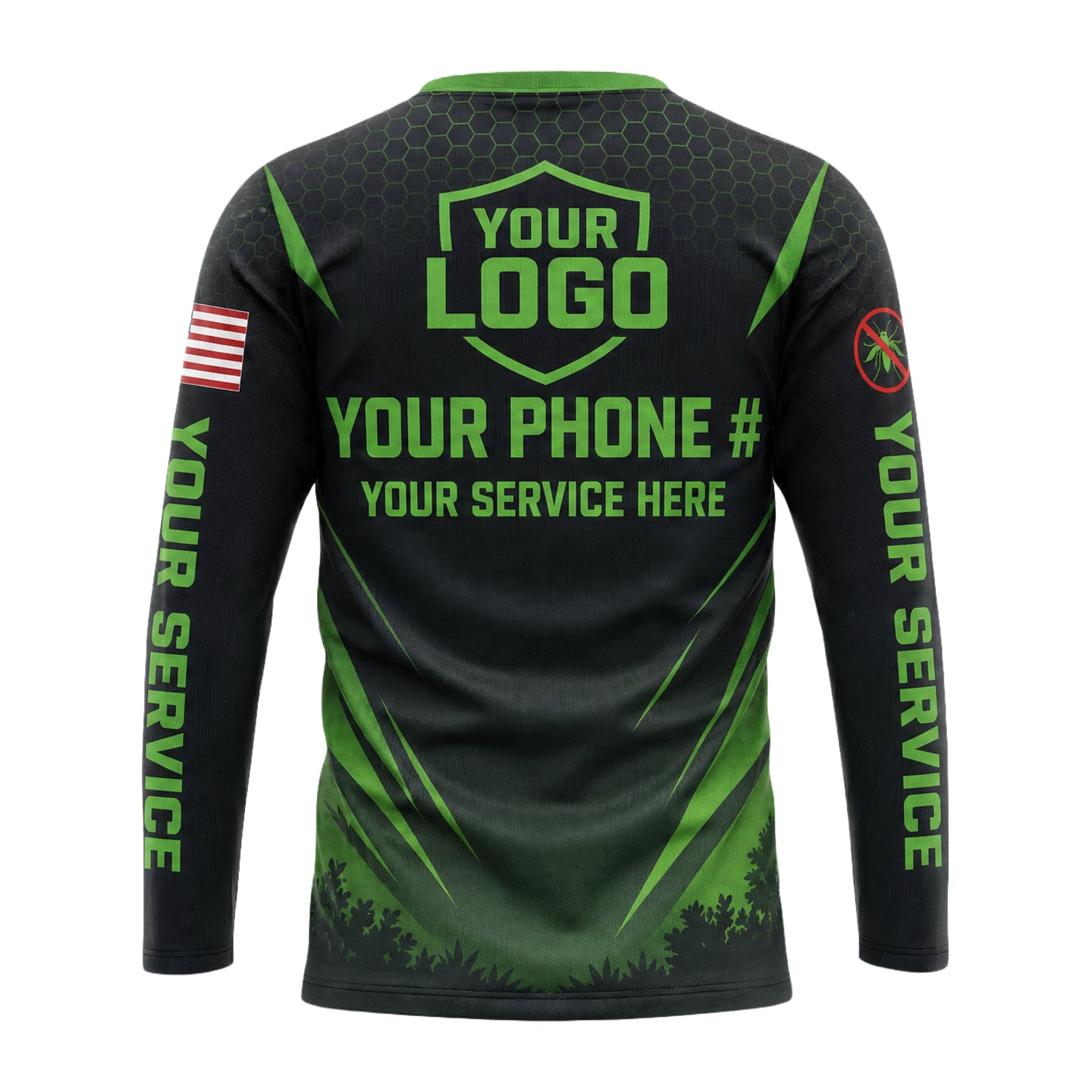 Toxic Green Fog Blaster pest control shirt PCST04 - back