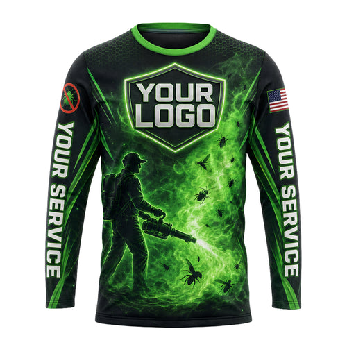 Radioactive Green Fogger pest control shirt PCST07 - front