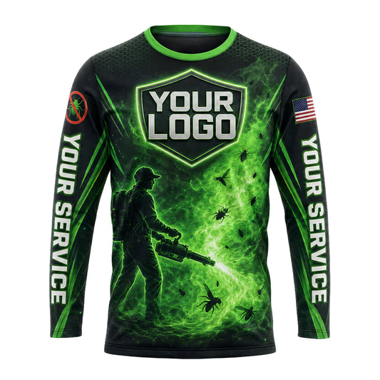 Radioactive Green Fogger pest control shirt PCST07 - front