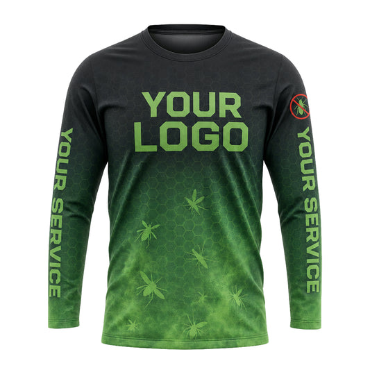 Green Hex Swarm Fade pest control shirt PCST08 - front
