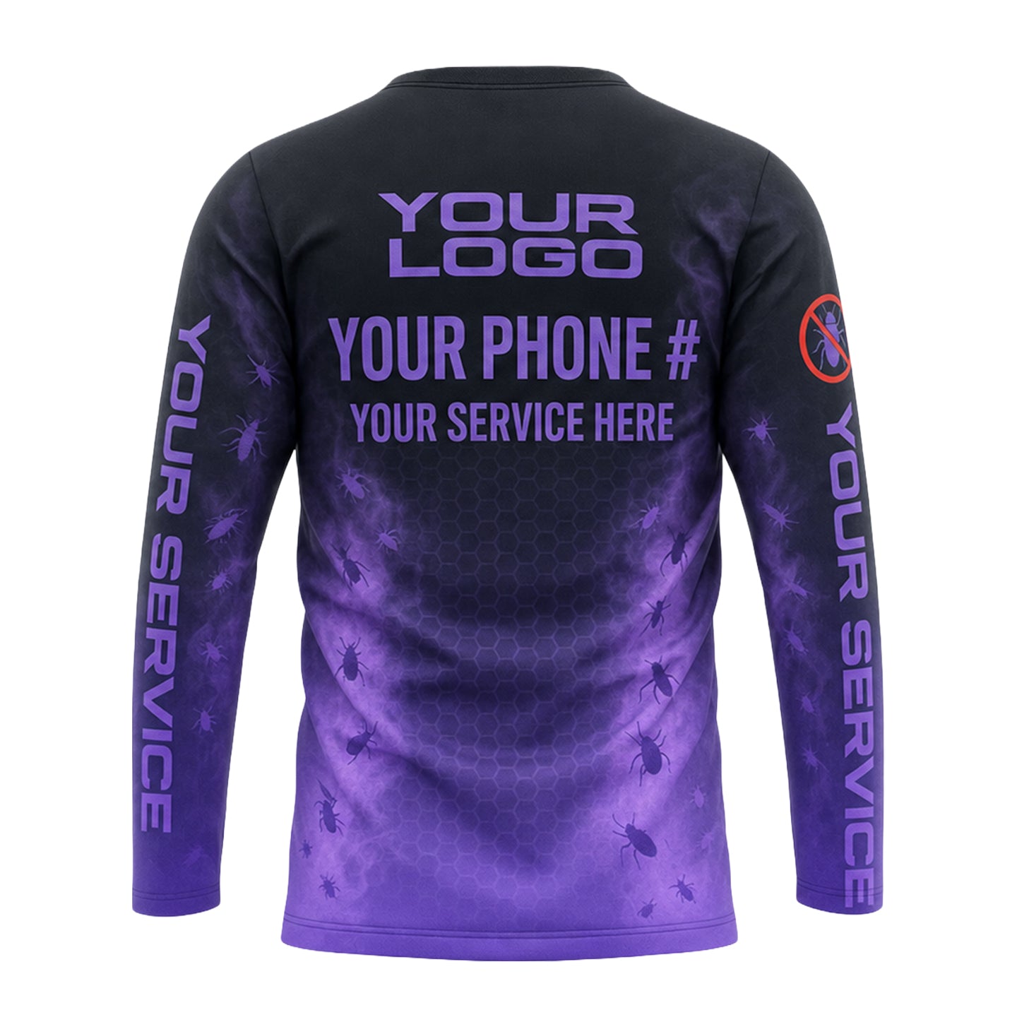 Purple Venom Hex Storm pest control shirt PCST09 - back