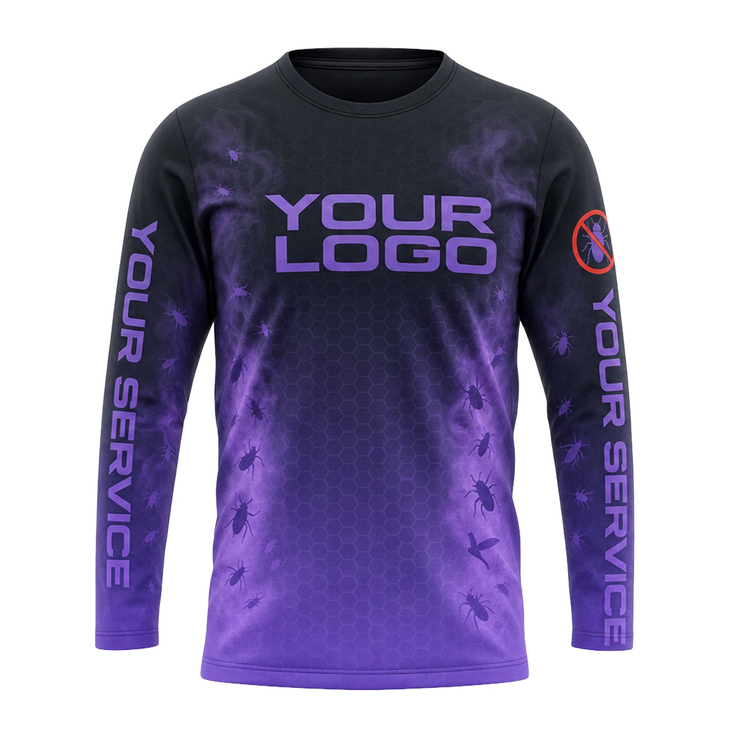 Purple Venom Hex Storm pest control shirt PCST09 - front