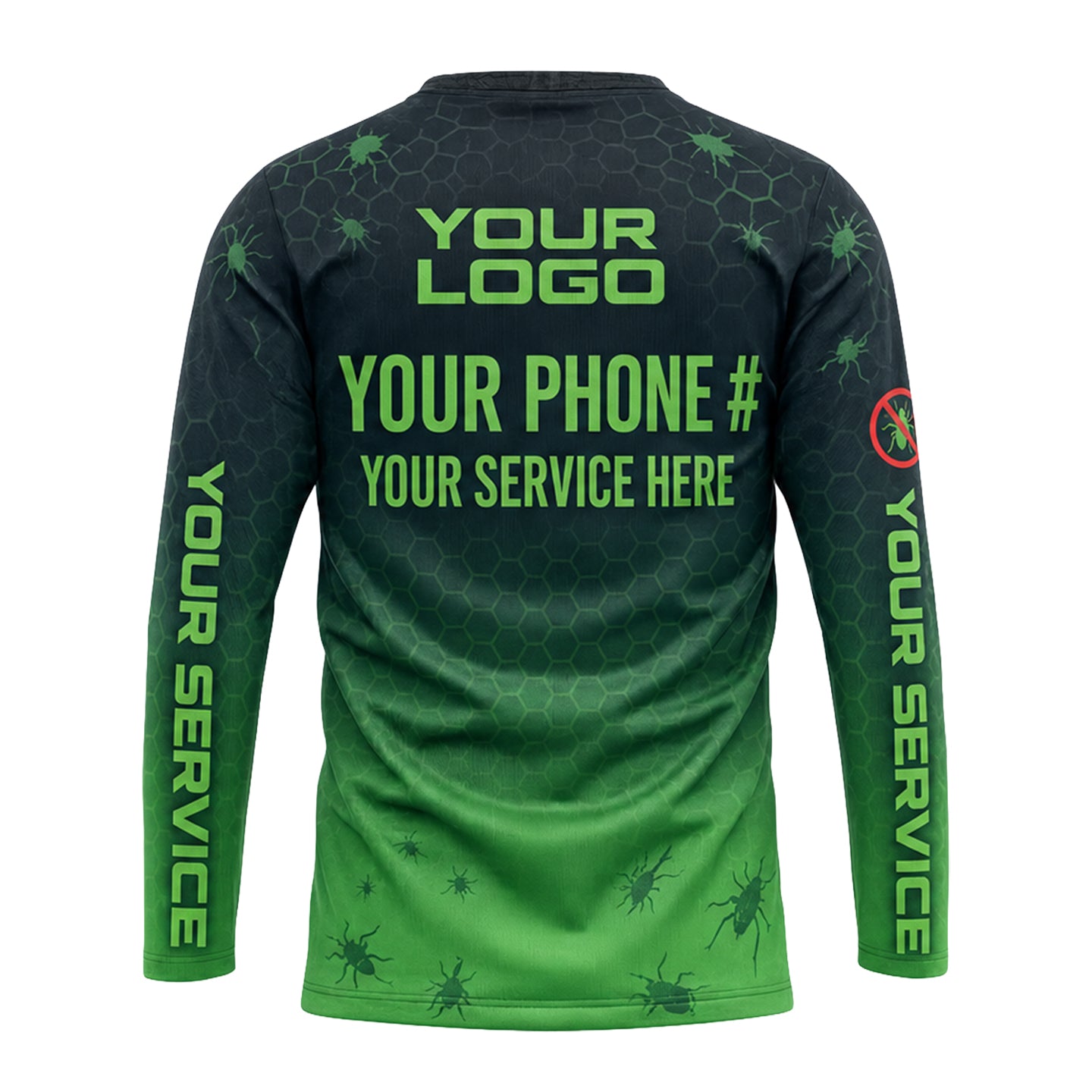 Neon Lime Hex Infestation pest control shirt PCST10 - back
