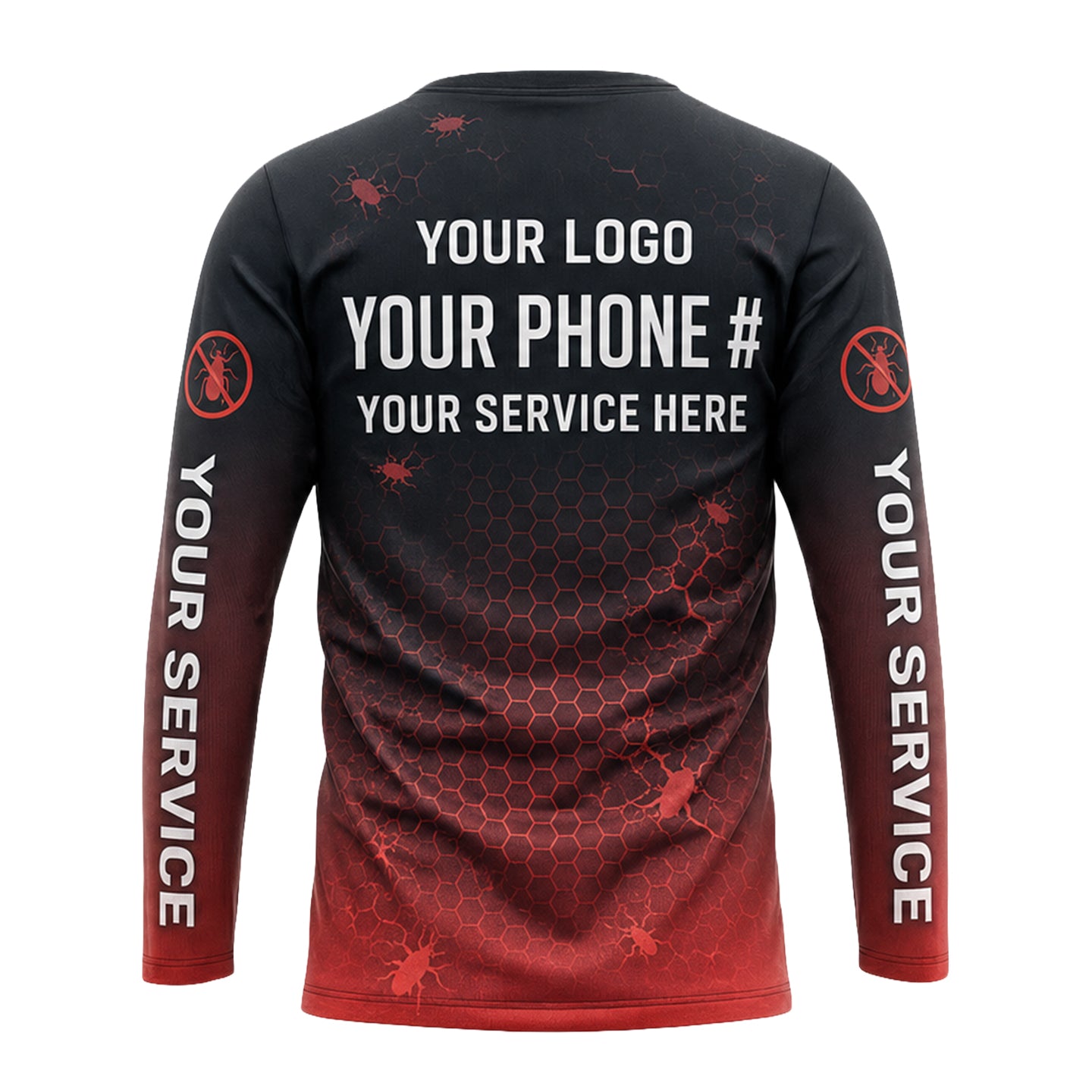 Crimson Carbon Bug Breakout pest control shirt PCST11 - back