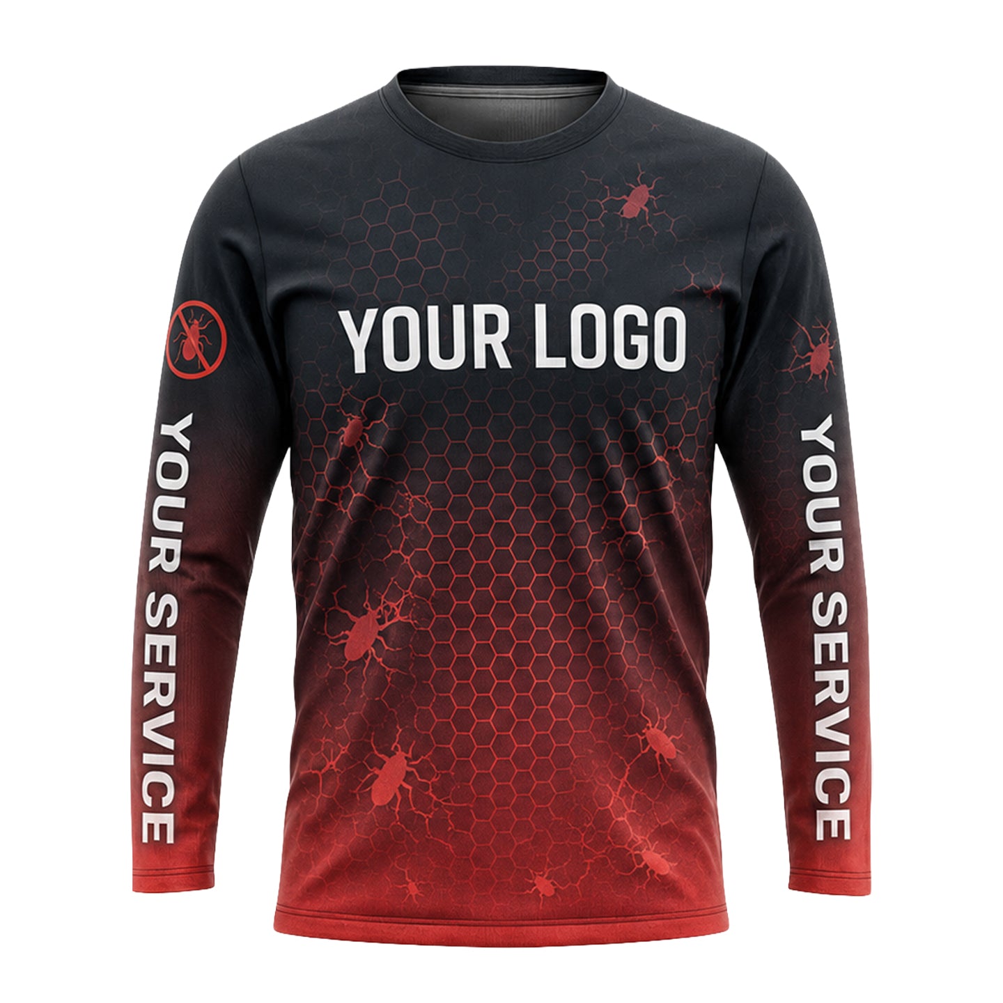 Crimson Carbon Bug Breakout pest control shirt PCST11 - front